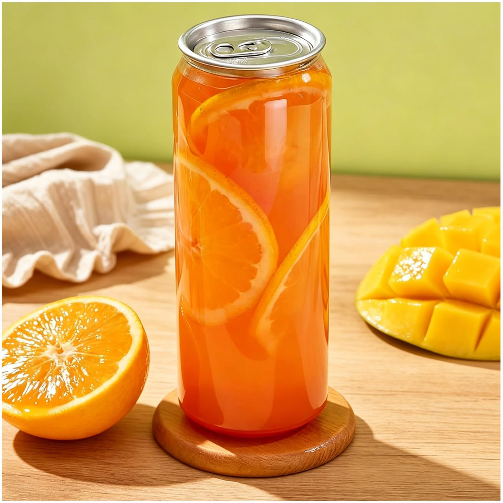 ZEEKYFOR 200-pack Disposable Plastic Cans with Lids, Plastic Juice Bottles Beverage Storage Jars Compatible with Can Sealing Machine 650ml/22oz