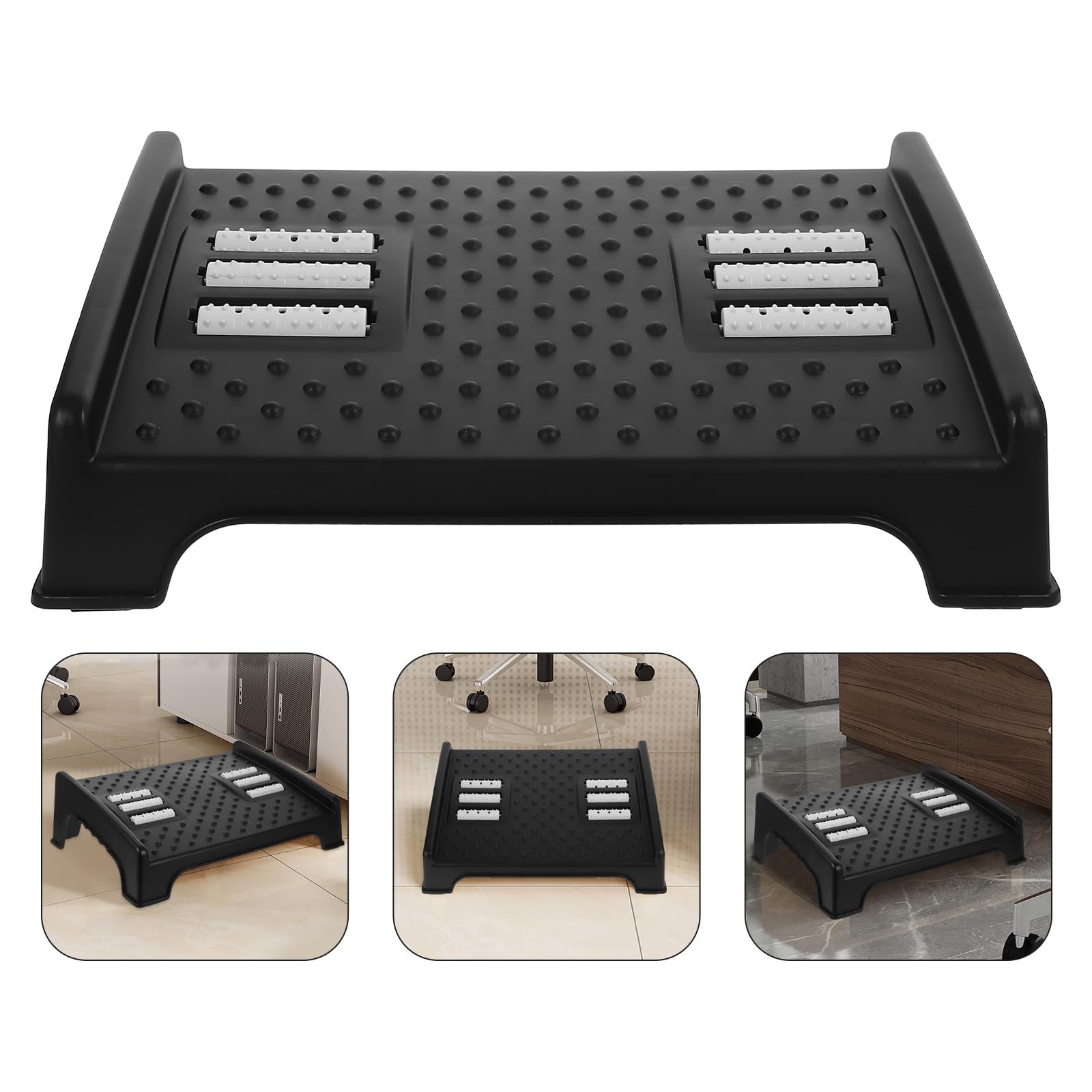 MAGICLULU Sgabello Poggiapiedi Antiscivolo in Plastica Stabile, Poggiapiedi da Ufficio Ergonomico Inclinato per Alleviare Stress Seduta, Supporto Piedi per Adulti per Casa e Scrivania