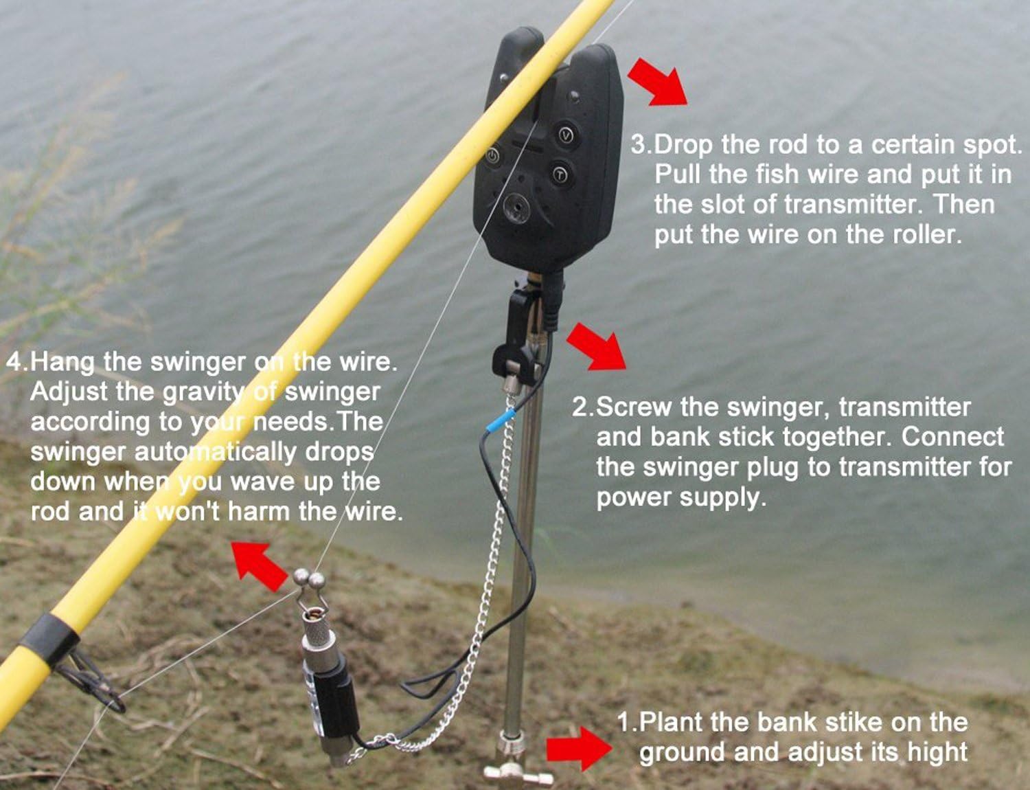 Discoball Catena LED Swinger per Pesca Allarme Carpa Indicatore di Abboccata Grucce System