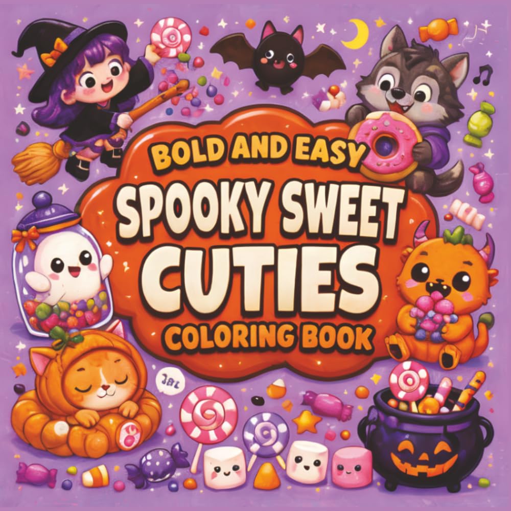 Spooky Sweet Cuties Coloring Book: Bold and Easy