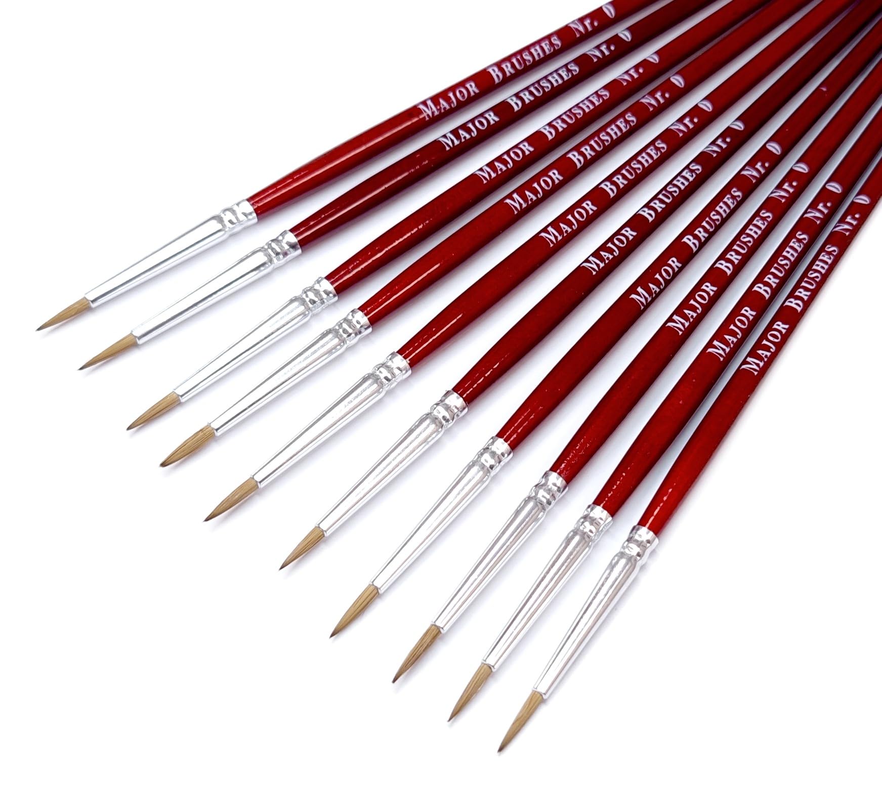 Major Brushes Red Sable Brush Size 0 - Set Of 10