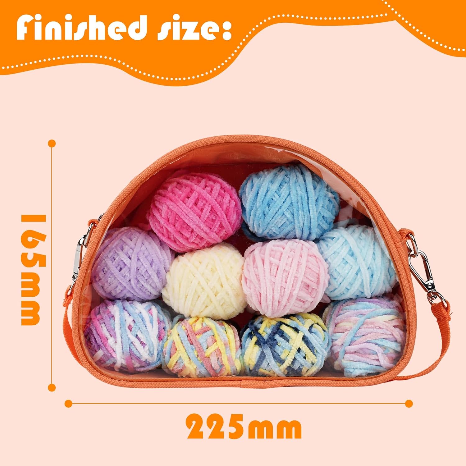 Vanttokeey 36Pcs Crochet Kit for Beginners, Crochet Kit with 10 Colors Chenille Yarn Set, Crochet Hooks, Stitch Markers, Storage Bag and Guide Etc, Gift for Starter Professionals (Segment Staining)