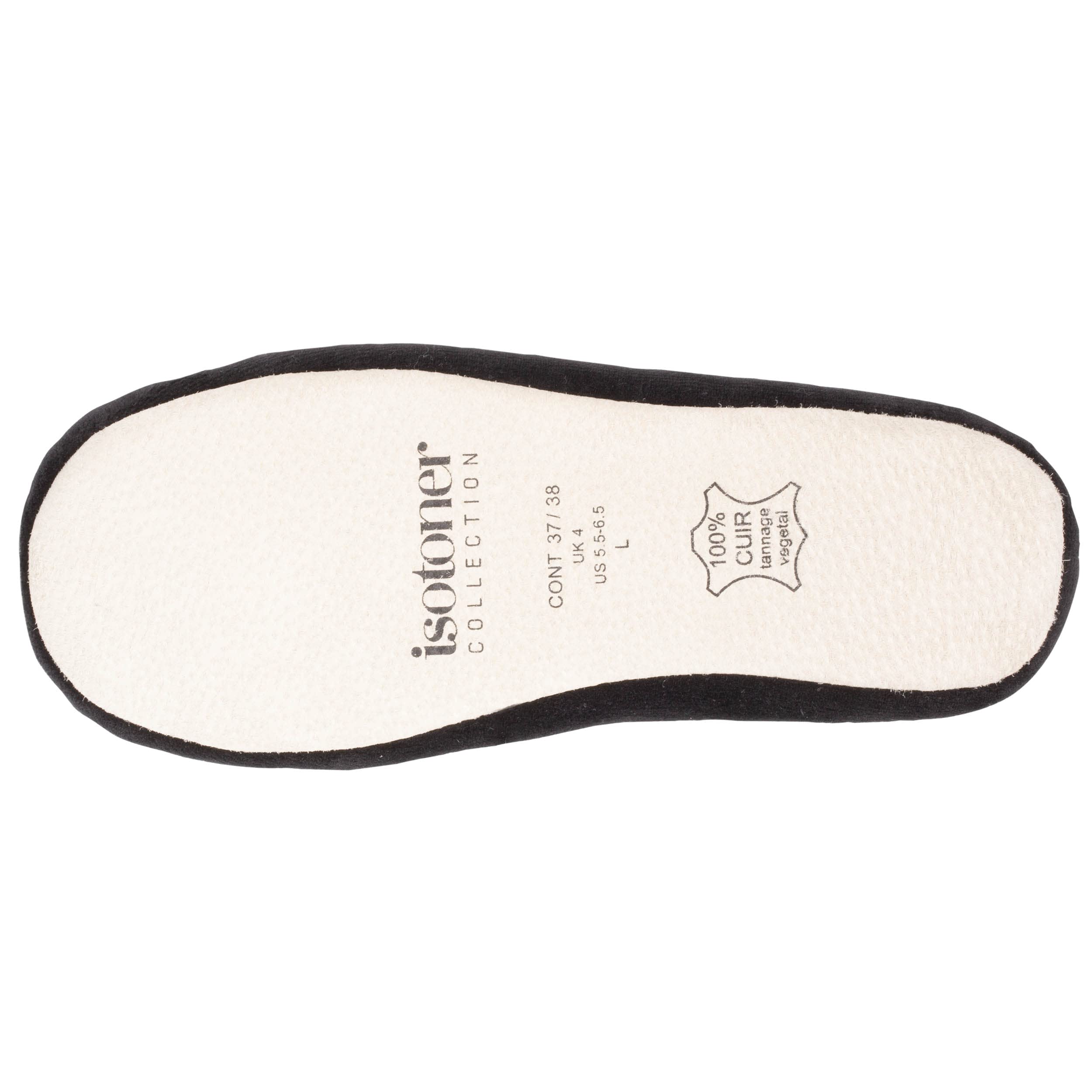 Isotoner Ballerine Grand Noeud Isotoner chaussons femme noeud velours noirFemme