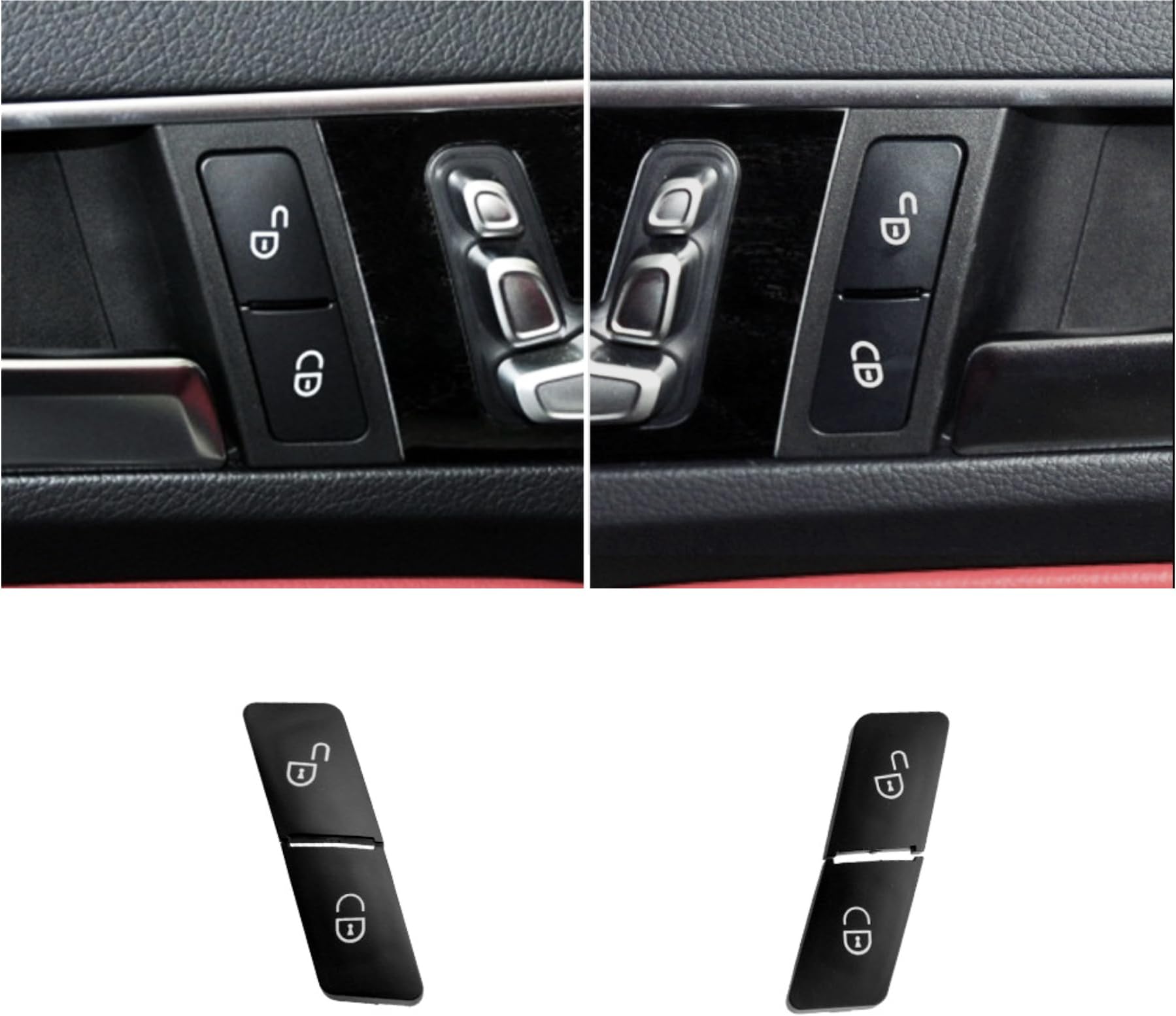 Door Lock Unlock Switch Cap, Left Right Door Panel Lock-Unlocking Button Replacement for Mercedes Benz W204 W212 W166 W117 ML CLA GLK GL CLS Driver Passenger Side B C E Class 2049058402