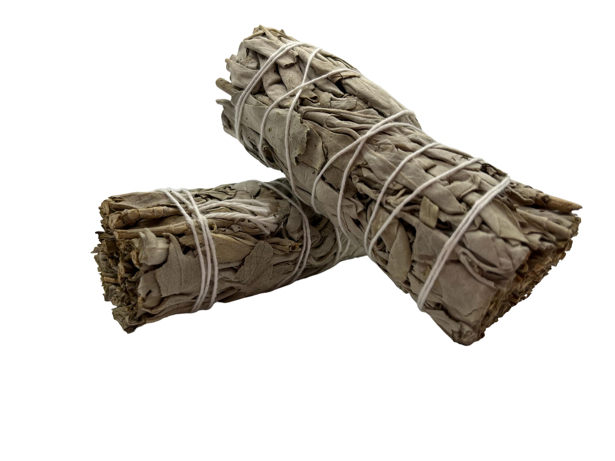 2 Tied California White Sage | Organic & Sustainable | 100% Original | Purification, Energy Cleansing and Harmony | 10cm | 2 Pack | HOSTENATURA