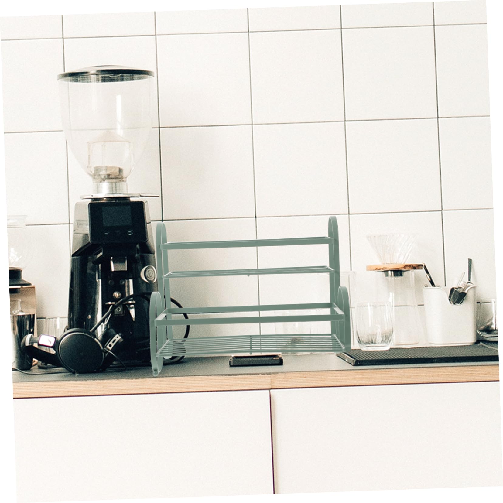 Cabilock Porta Spezie in Ferro Mensola Multifunzione per Spezie per Mobile da Cucina Organizer per Condimenti Mensola per Bottiglie di Spezie A 2 Livelli