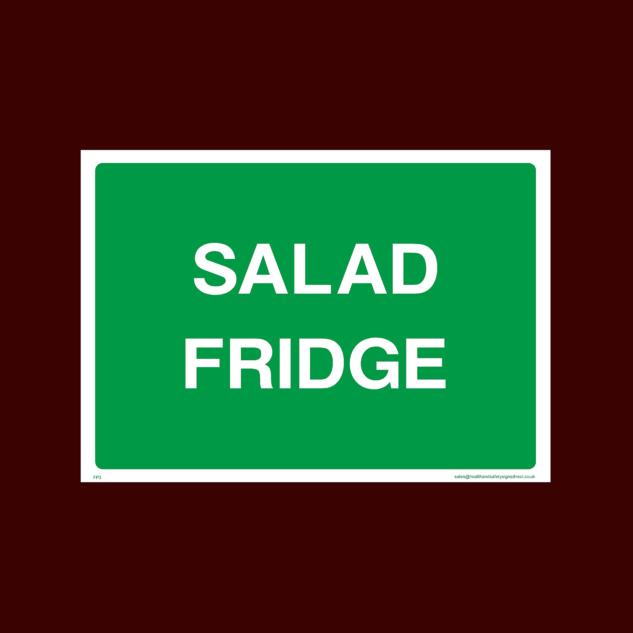 Ussp&S Salad Fridge Sticker/Self Adhesive Sign - Raw, Cooked, Preparation, Fish, Food, Wash Hands (Fp3)