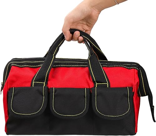 Miniatura 4 de Paquete de 3 bolsas de herramientas de 13 pulgadas, bolsa de herramientas de boca ancha con base impermeable, bolsa de almacenamiento de