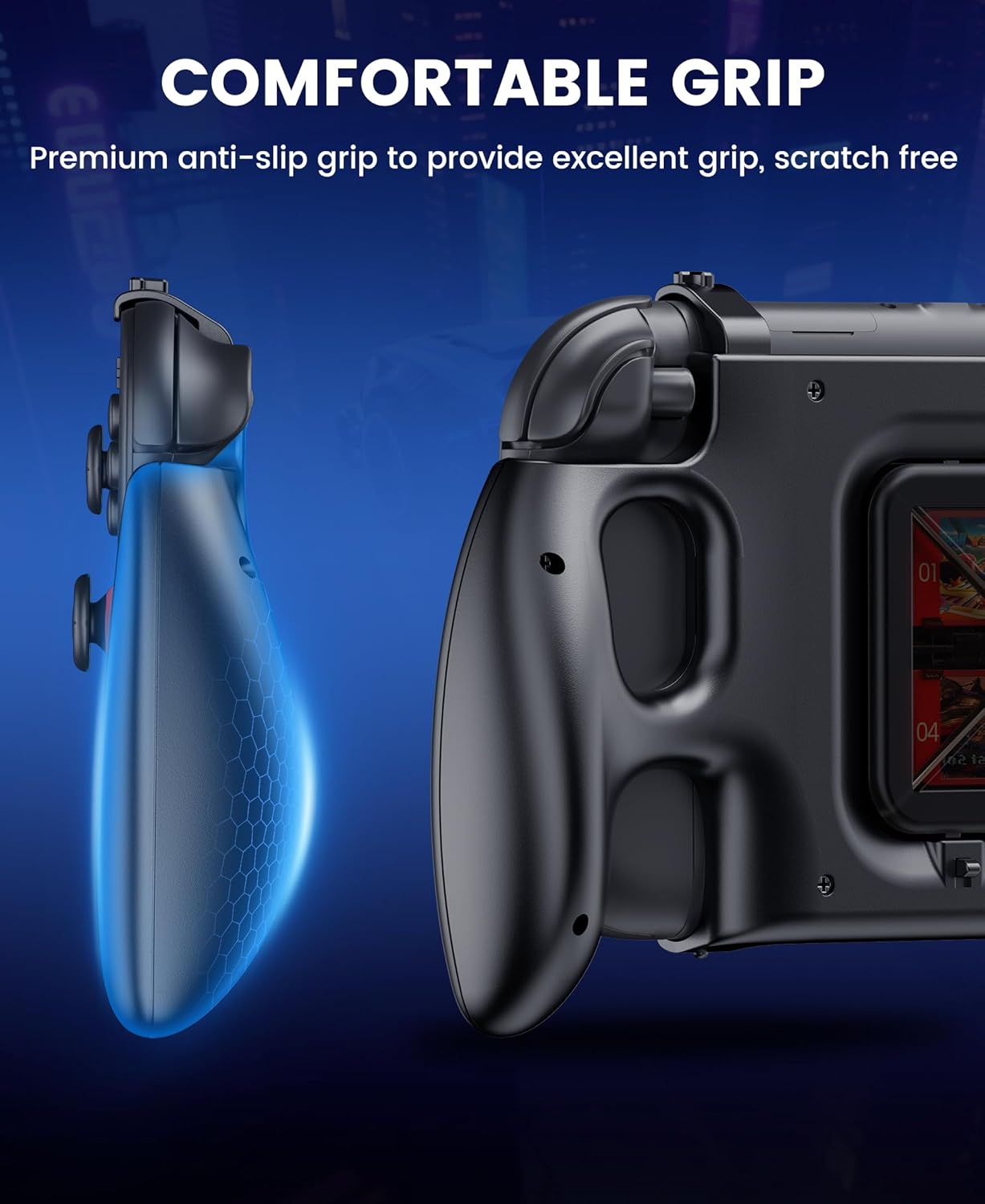 EXTREMECOOL Enhanced Switch 2 Grip - Ergonomic Hard Shell with 6 Game Slots & Front Cover | Handheld Mode Only | NOT Dockable | Lightweight & Travel-Ready Protective Shell (Black) - Image 4