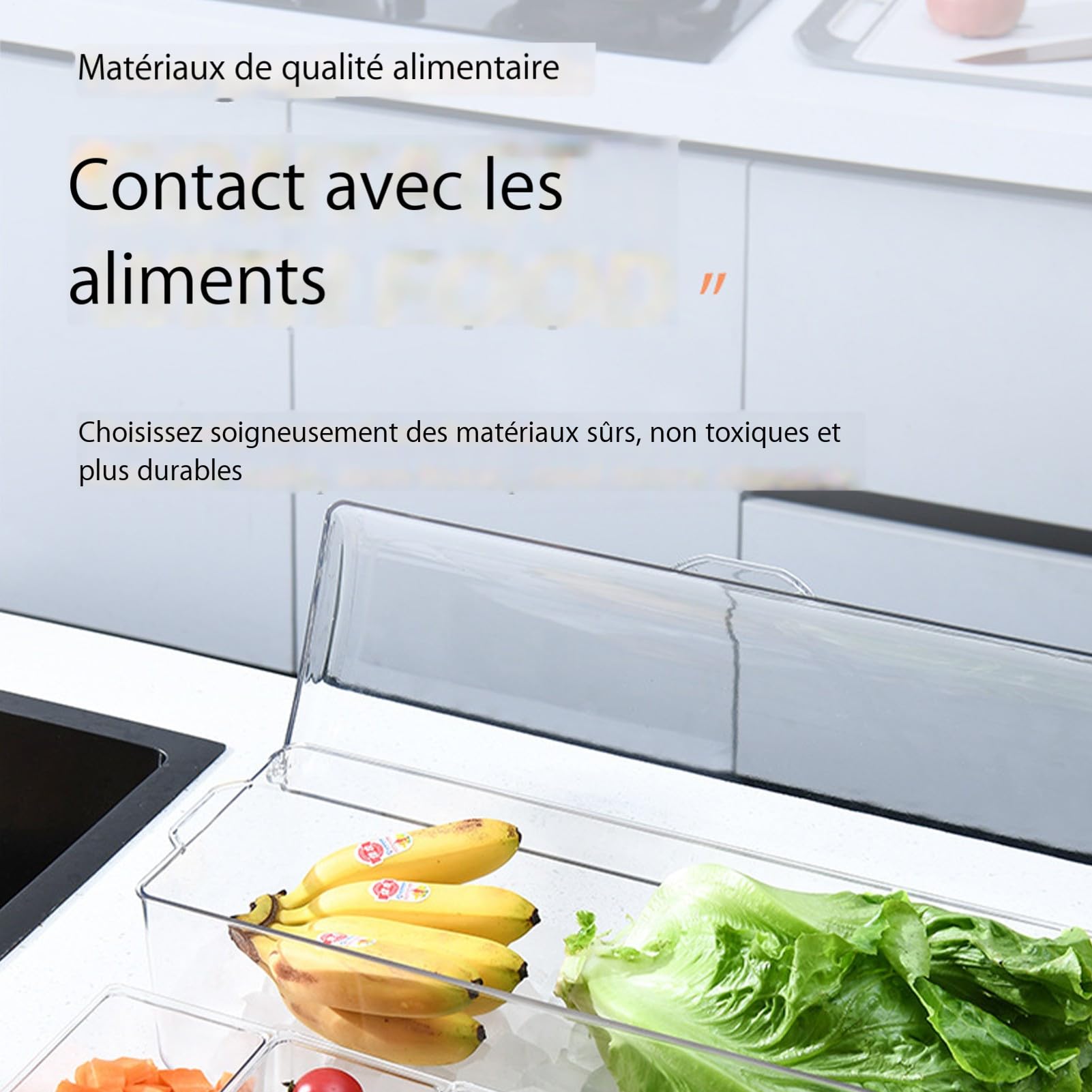 Servidor de condimentos refrigerados - Bandeja de contenedores refrigerados de 48,3 cm con 5 compartimentos | Bandeja de servicio desmontable de PP transparente, servidor de condimentos para fiestas