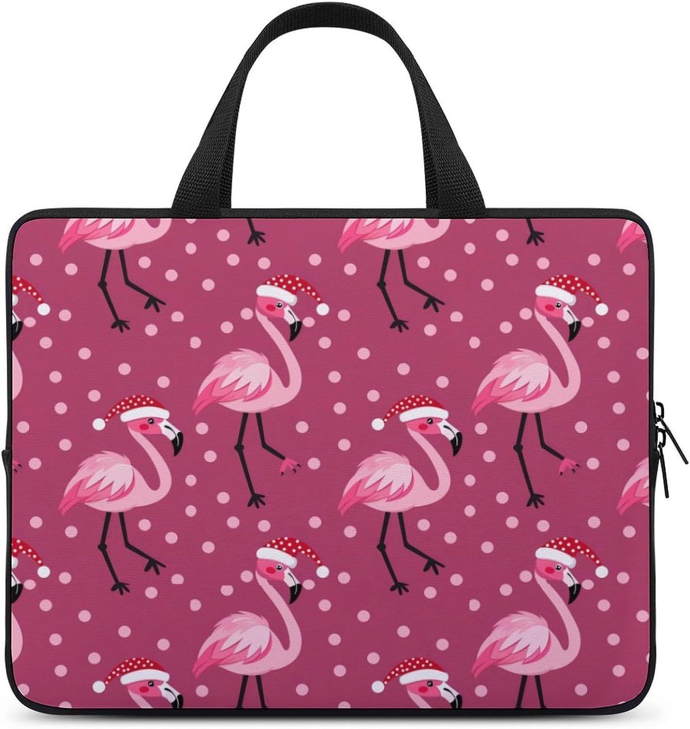 Flamingo with Santa Hat Laptop Bag Print Computer Sleeve Case Protector Briefcase Totes for Women Men