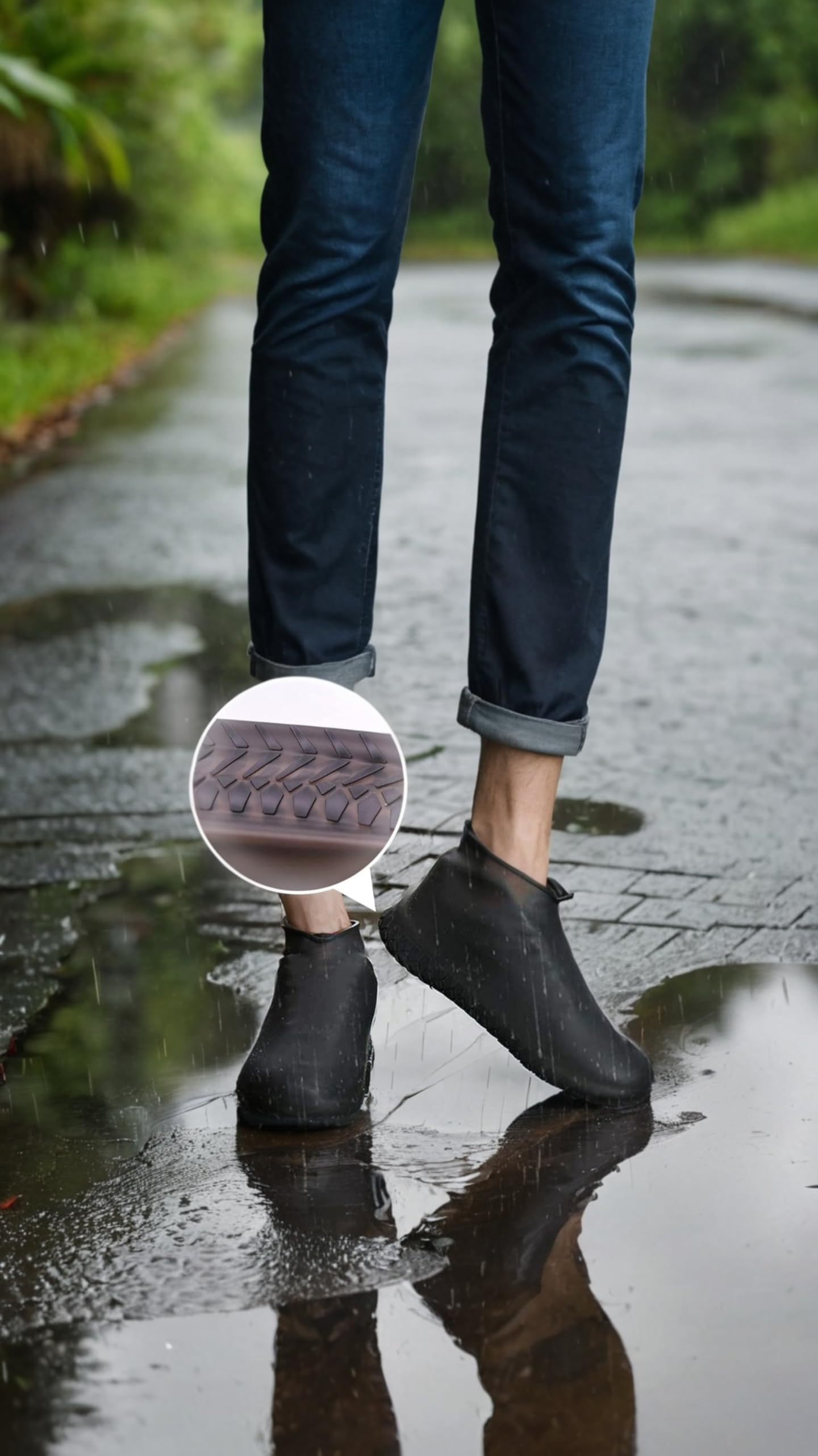 Sponsored Ad – Sweet seven Reusable Non-Slip Silicone Shoe Covers, with Waterproof Rain Boots storage bag, Perfect for Outdoor and Indoor Activities, Rubber Protectors for Men, Women, and Kids (Medium, Black)