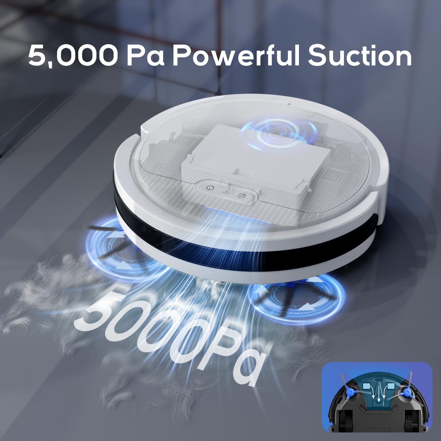 V3 2 in 1 Robot Vacuum and Mop Combo, 5000Pa Robot Vaccum, WiFi/Alexa/App/Remote Control, Quiet ,Voice Control, Self-Charging, Ideal for Pet Hair, Hard Floor, Carpet - Image 2