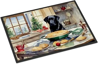 Caroline's Treasures DAC3839MAT Labrador Retriever Christmas Cookies Doormat Front Door Mat Indoor Outdoor Rugs for Entryway, Non Slip Washable Low Pile, 18H X 27W