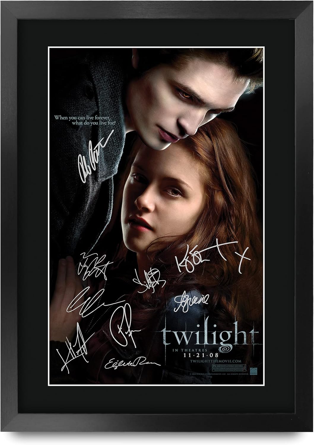 HWC Trading Twilight The Cast Kristen Stewart Robert Pattinson 16 x 12 inch Framed Gifts Printed Poster Signed Autograph Picture for Movie Memorabilia Fans - 16" x 12" Framed