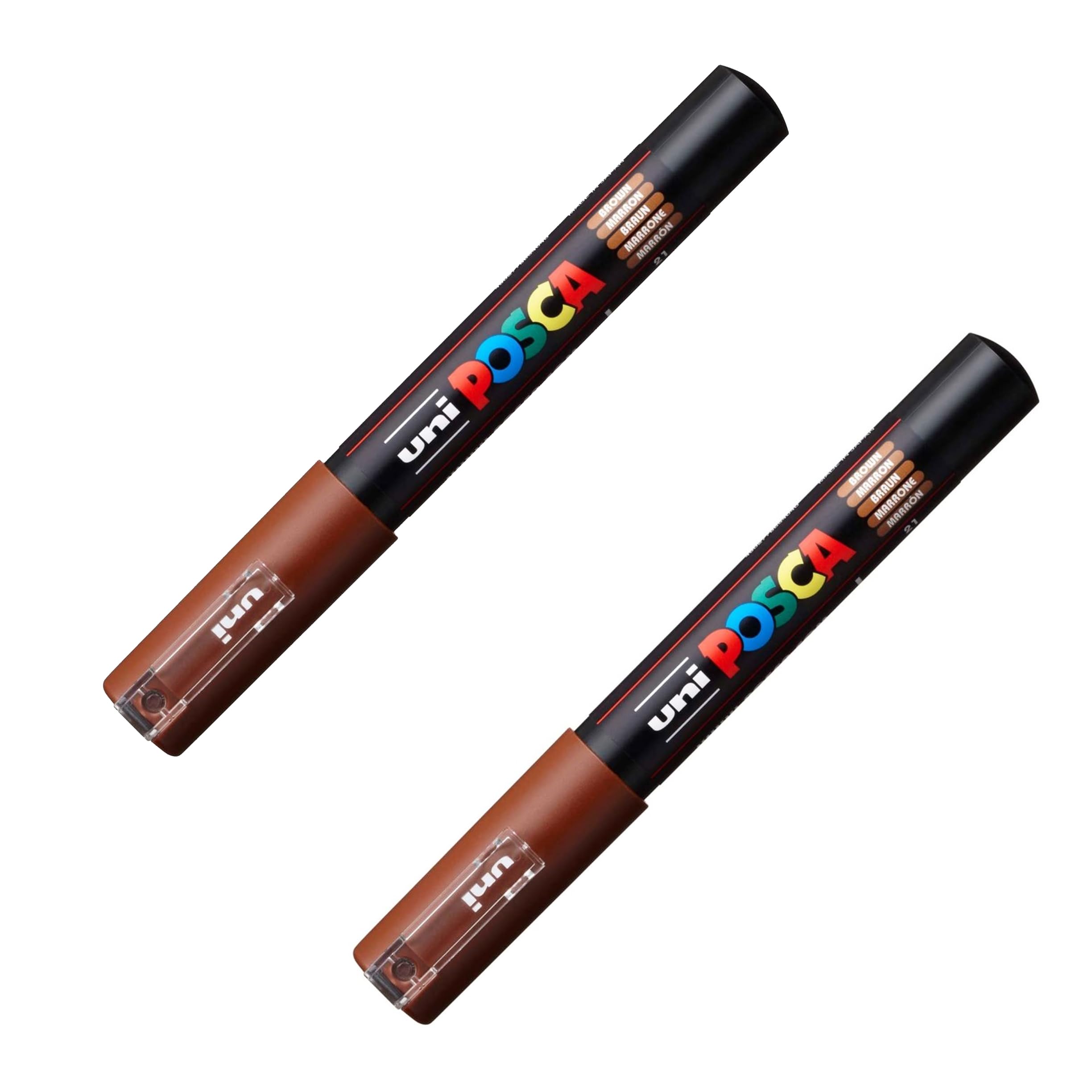 Posca PC-1M 0.7mm Tip Paint Marker - Brown (Pack of 2)