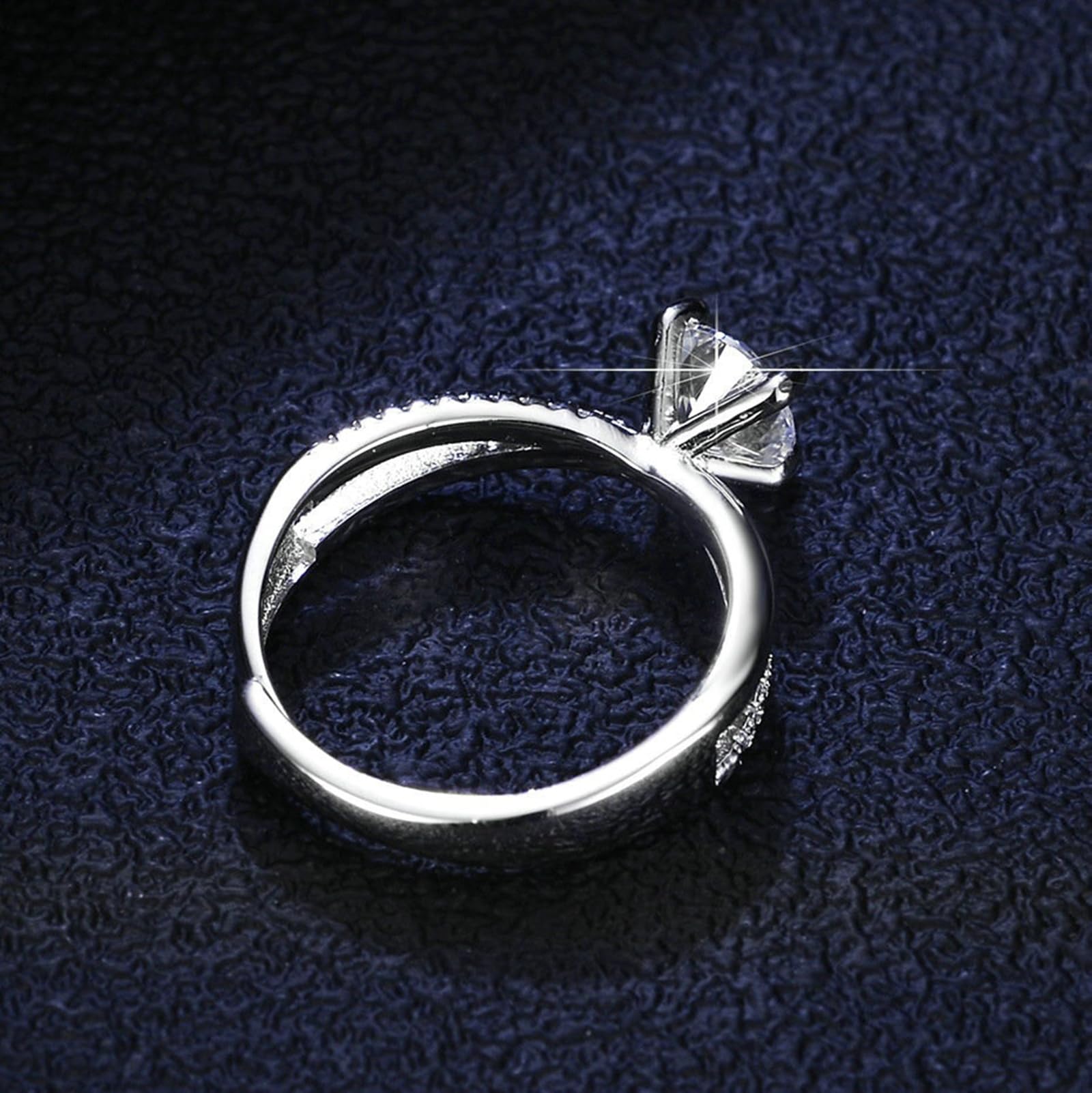 Anillo para mujer de oro, 1 ct, diamante cultivado en laboratorio, anillo de boda, oro blanco, elegante, anillos de compromiso, oro real para mujer