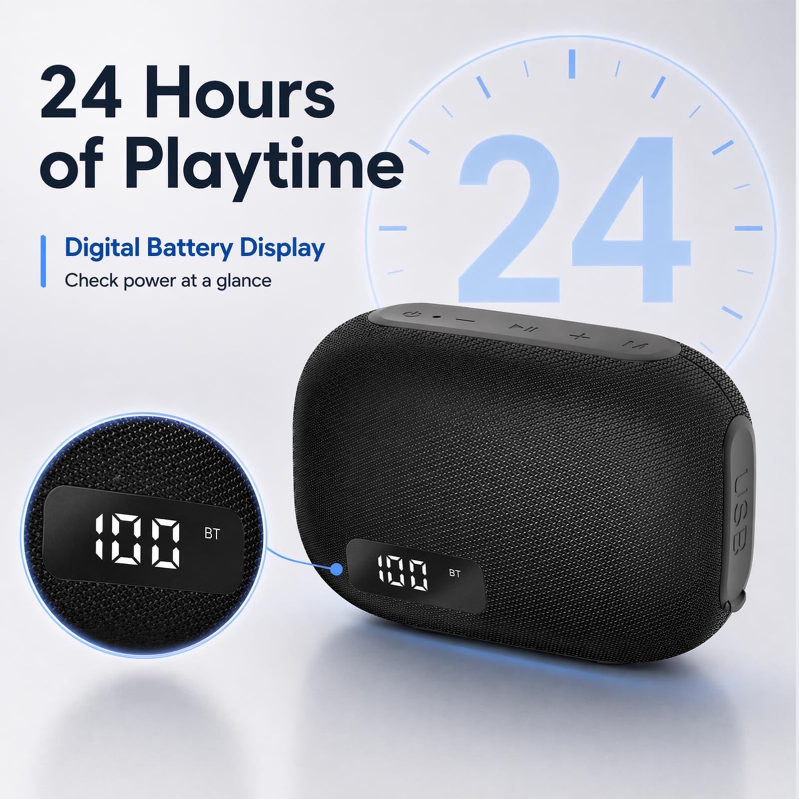 Cassa Bluetooth Portatile 15W, Altoparlante Bluetooth 5.4 Wireless,TF Card | Cassa Bluetooth Potente con Suono Stereo, Impermeabile IPX7, Funzione Radio, Speaker Bluetooth da Esterno Feste, Nero