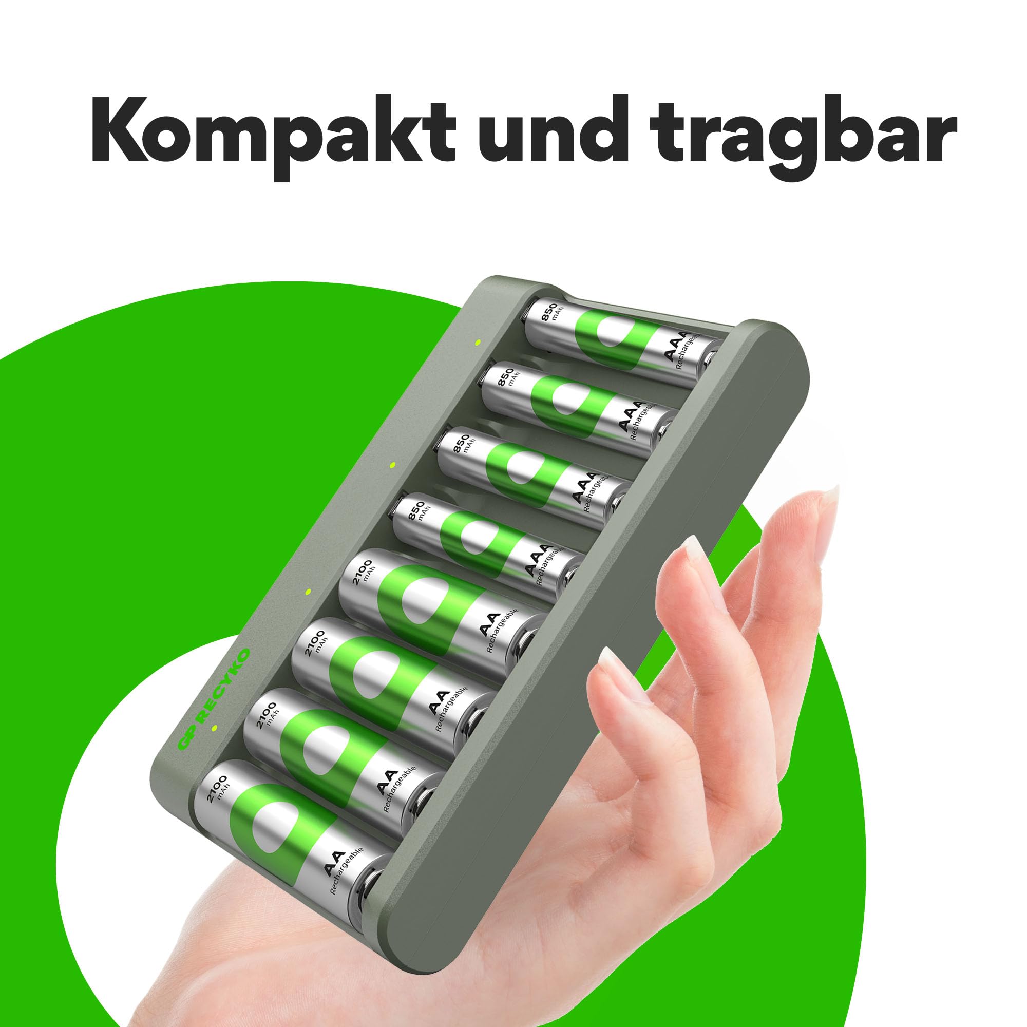 GP RECYKO ładowarka USB model GP E821 w zestawie 4 x RECYKO AA 2100 mAh 4 x RECYKO AAA 850 mAh akumulator