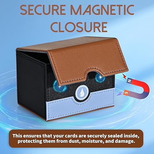 Miniatura 7 de Caja de cartas para PTCG MTG se adapta a más de 120 tarjetas con funda, caja de almacenamiento de cartas Magic Commander para tarjetas de juegos TCG