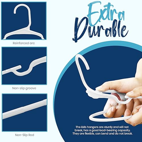 Vista 65 de Utopia Home Paquete de 40 perchas para niños, perchas de plástico de 11.5 pulgadas para armario, perchas para ropa y colgador infantil para armario