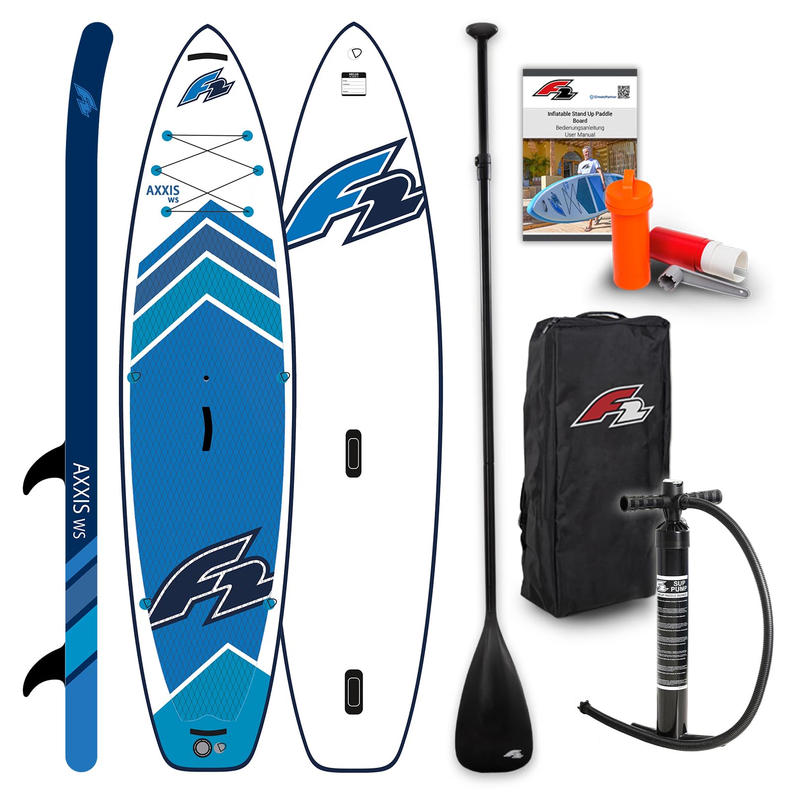 F2 Stand Up Paddle Board AXXIS WS Windsurf SUP Größe wählbar Blau 2024/2025