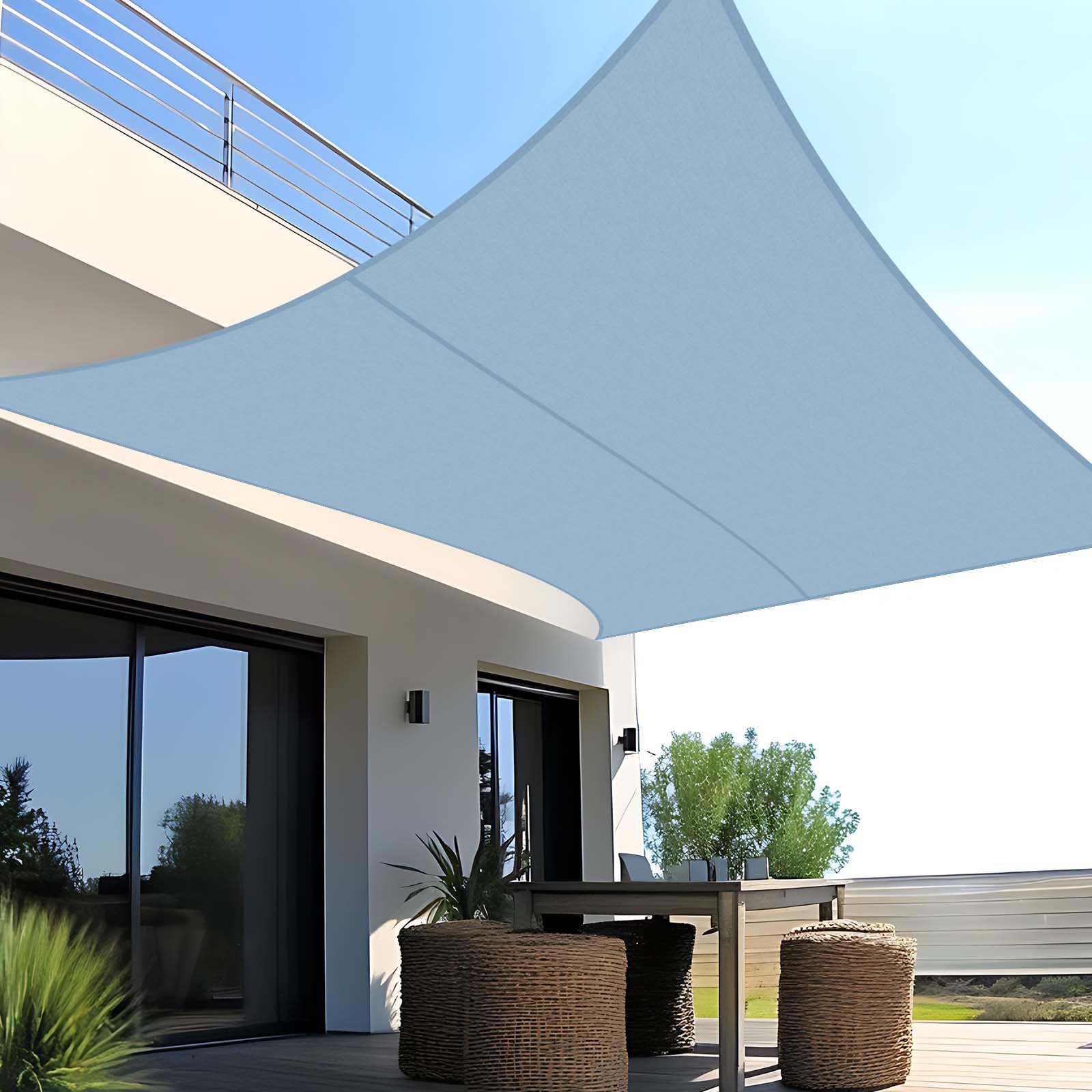 SUNNY GUARD Toldo Vela de Sombra Impermeable 3x3x3m Triangular a Prueba de Viento protección UV para Patio,Jardín, Exteriores, Terraza, Color Arena — view 16