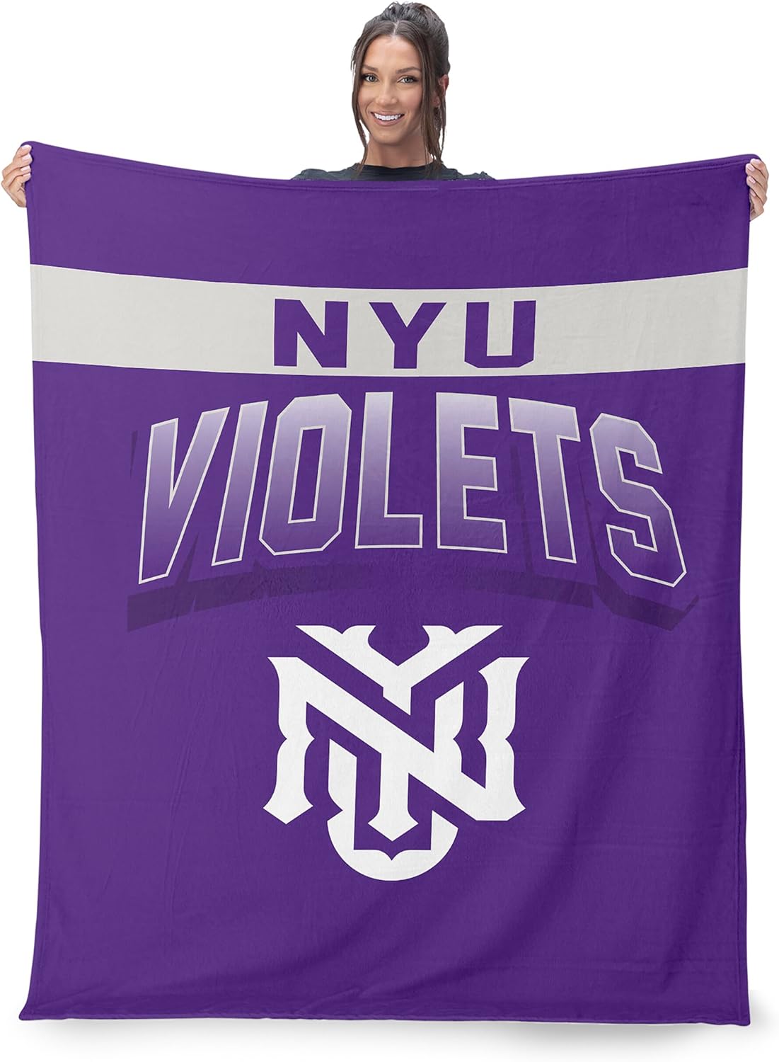 Northwest NCAA Silk Touch Sherpa Throw Blanket, Ultra-Soft Fleece, Official Team Logo, Cozy Plush Bedding, 50 x 60 Inches