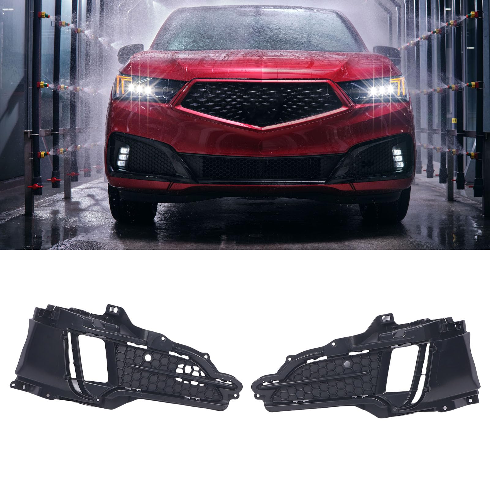 1 Pair Fog Light Cover Front Bumper Right & Left Fog Lamp Bezel