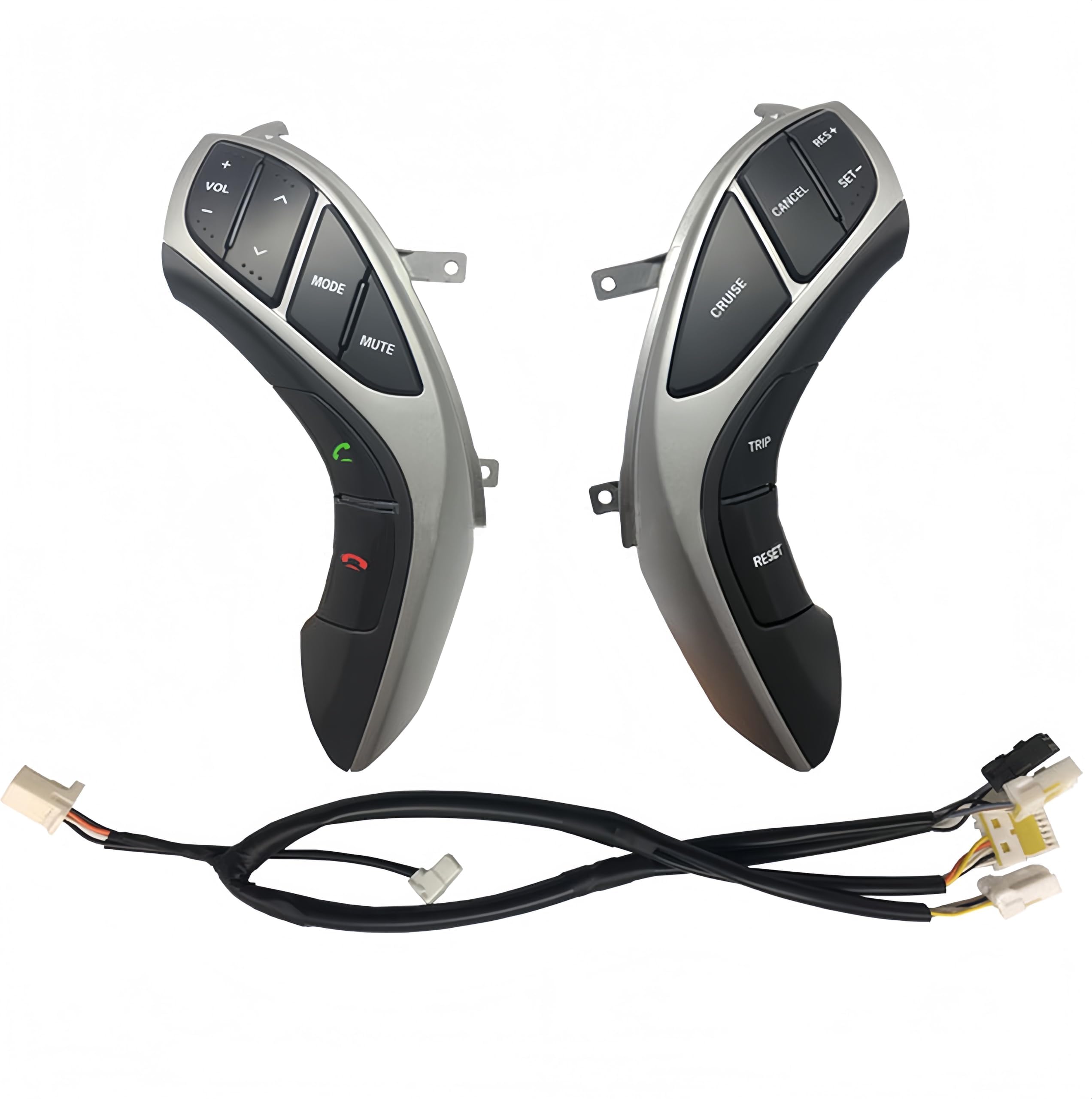 Switch Multifunction Steering Wheel Button for Hyundai Elantra/Avante / I30 2012-2015 Steering Wheel Volume Audio Cruise Control Switch 96700-3X800-silver Black