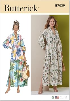 Butterick B7039D5 Misses Tiered Dresses Sewing Pattern Packet, Design Code B7039, Sizes 4-6-8-10-12