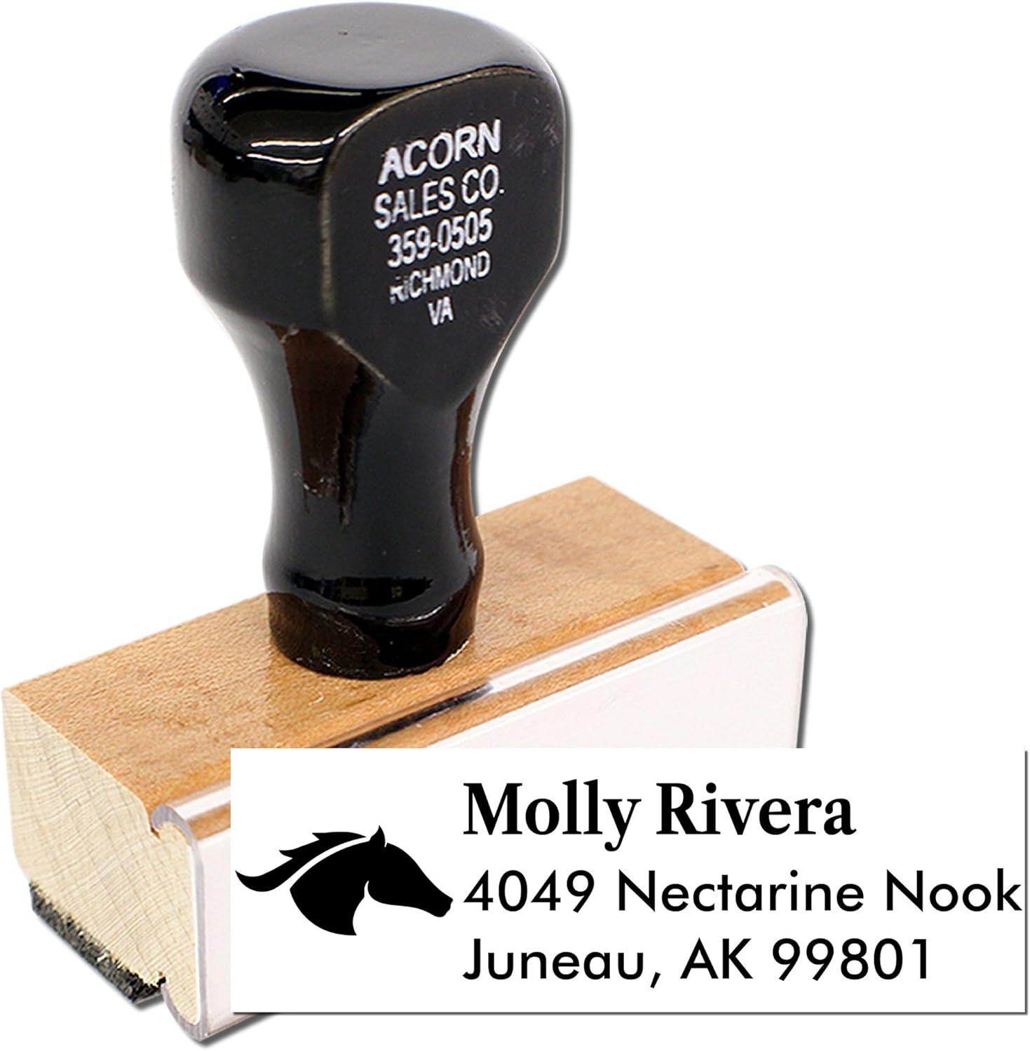 Personalized New Home Address Stamp - Ruby Red Equestrian Design, Ideal for Horse Trainers, Customizable Housewarming Gift, Unique Equestrian Stamp - Perfect for Mailing and Labeling Needs