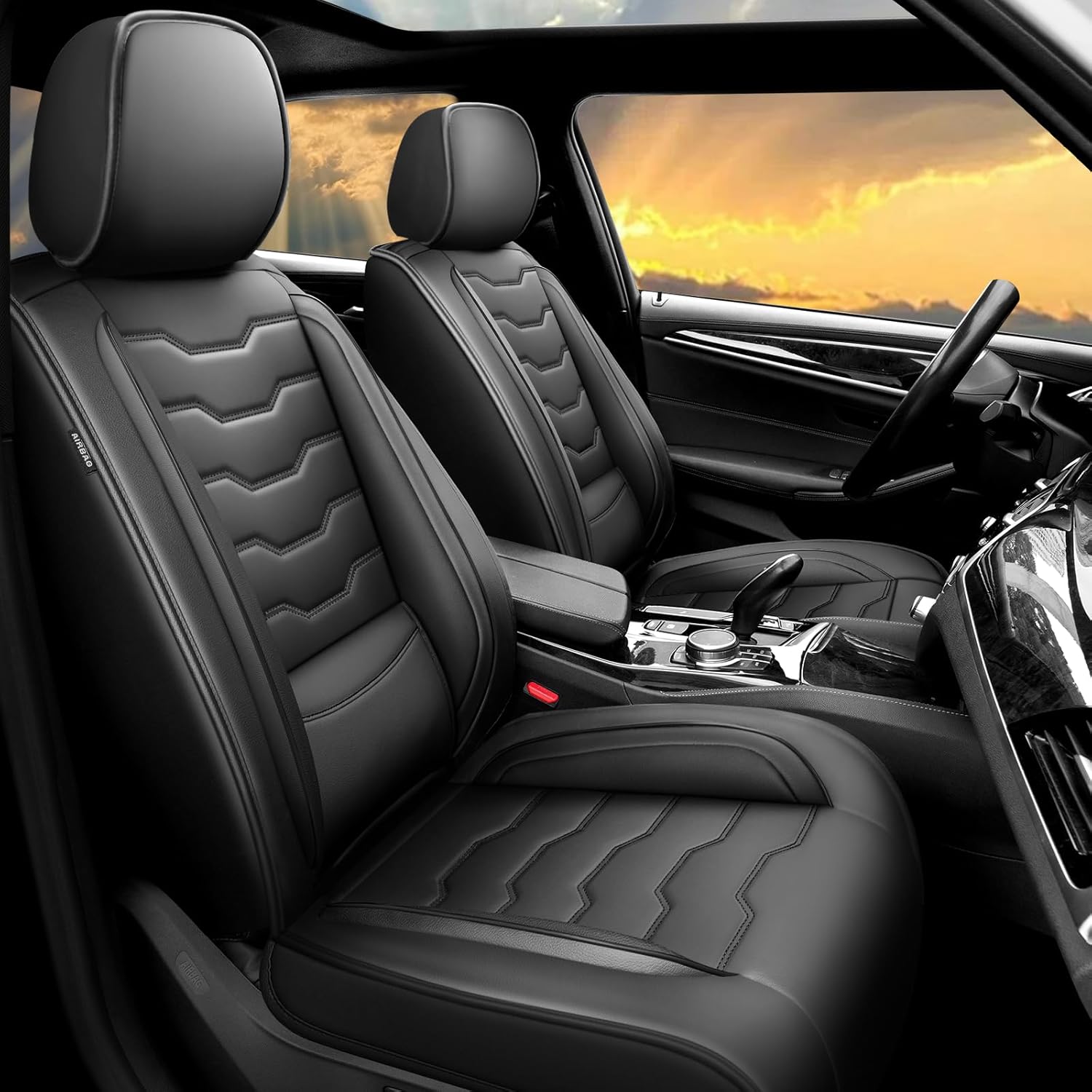 Photo 1 of  Fit Accord Car Seat Covers Premium Leather for Honda Accord 2012-2024 2025. Waterproof? Breathable, Scratch-Resistant & All-Weather Seat Cushion Protector?Full Set,Black 