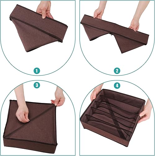 Miniatura 5 de Cajones de almacenamiento para brasieres, organizador de cajones para ropa interior, divisores, cubos de almacenamiento plegables para sujetadores,