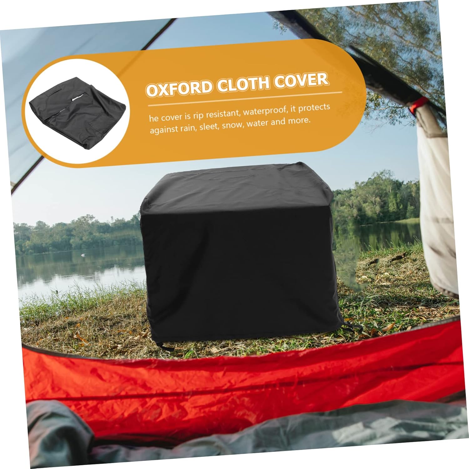 MERRYHAPY Fire Pit Cover Outdoor Oxford Fabric Bbq Stove Cover 82x82x61cm Weatherproof and Durable