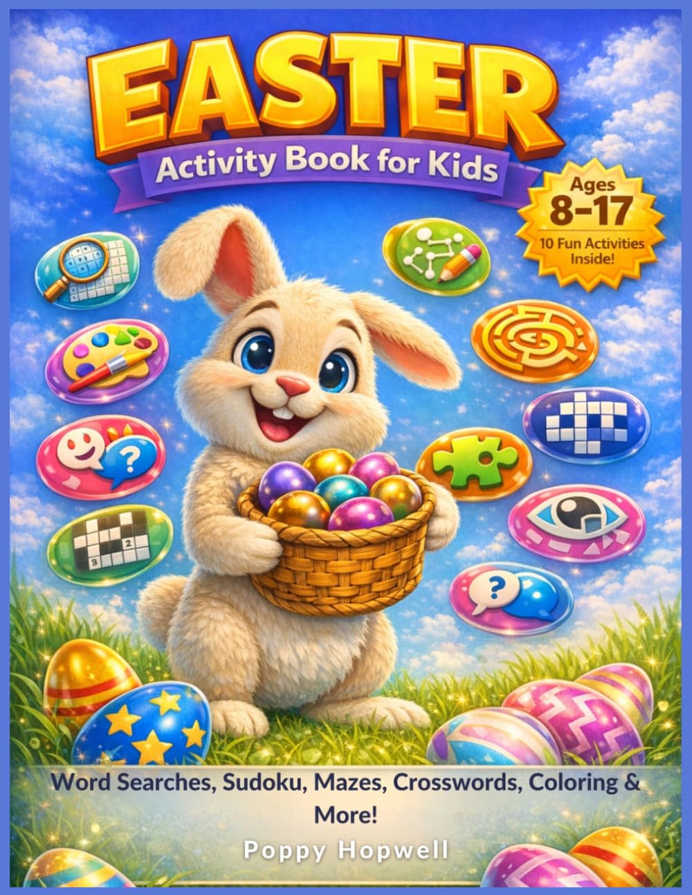 Easter Activity Book for Kids: Word Searches, Sudoku, Mazes, Crosswords, Coloring and More