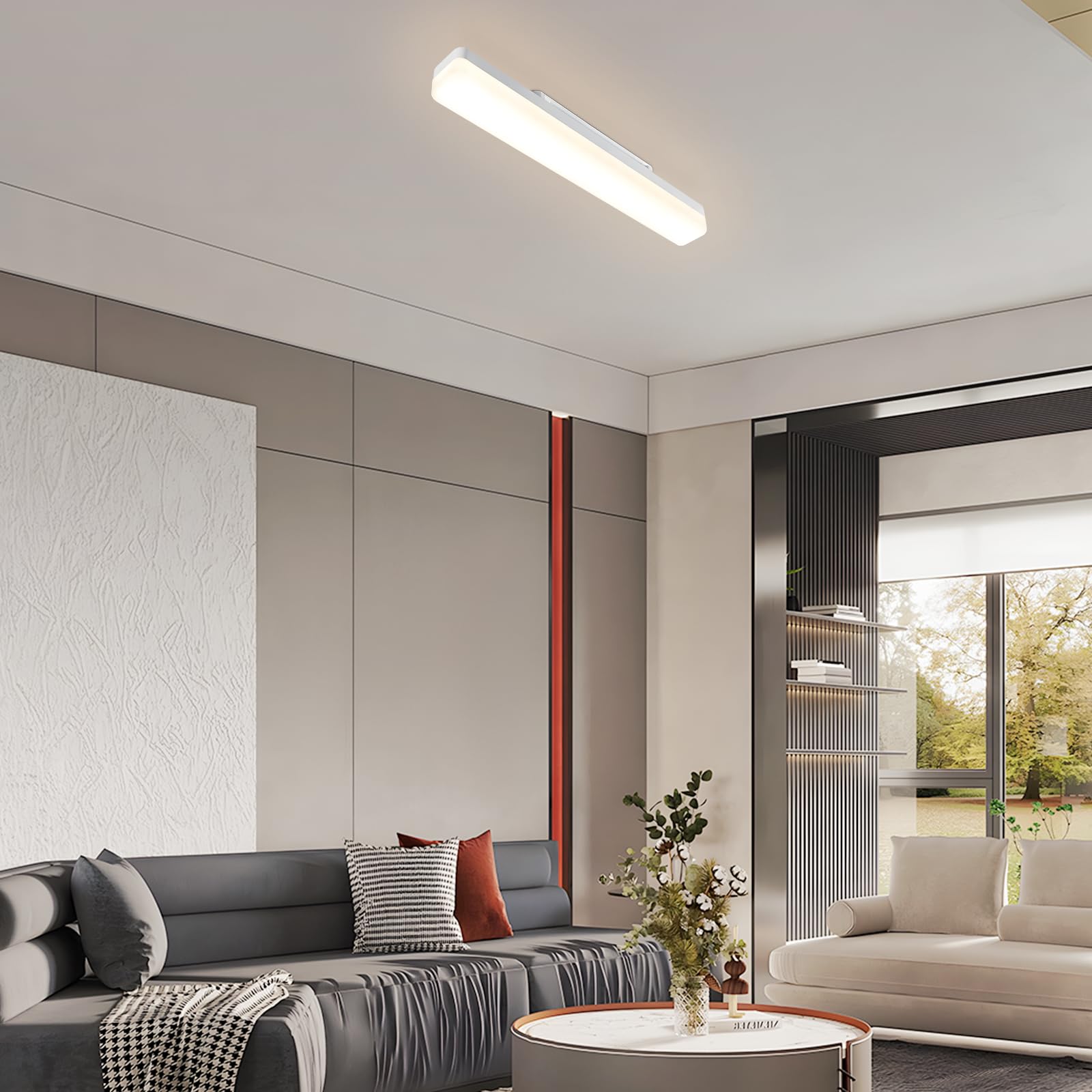 CBJKTX lampa sufitowa led 40cm oświetlenie sufitowe 18W ‎1620LM IP20 oprawa odporna na wilgoć led IP66 lampa łaty led naturalna biel 4000K do garażu warsztatowe biura sklepu pomieszczeń