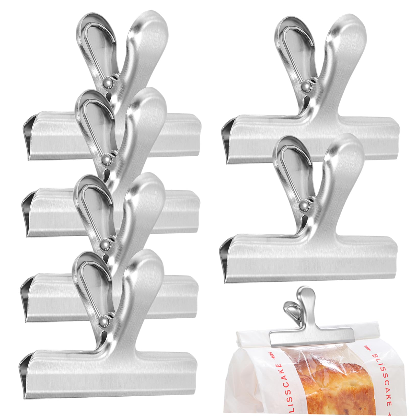 Clips de scellage acier inoxydable pour sacs alimentaires COLLBATH x6