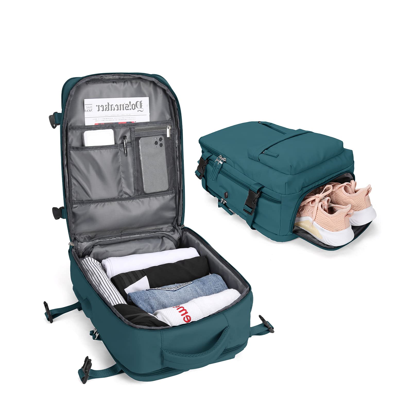 BJLFS Borse da Cabina per Ryanair 40×20×25 Bagaglio a Mano Easyjet 45×36×20 Borsa Zaino da Viaggio, Zaino da trekking,Zaino Casual per laptop da 14 pollici per scuola