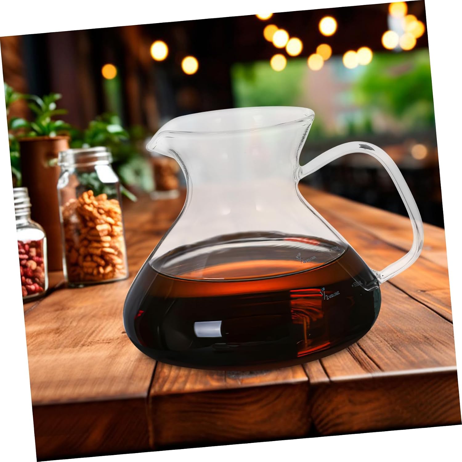 Unomor Heat Resistant Glass Coffee Pot 300ml Coffee Carafe with Lid for Hand Drip Brewing for Home and Cafe Use
