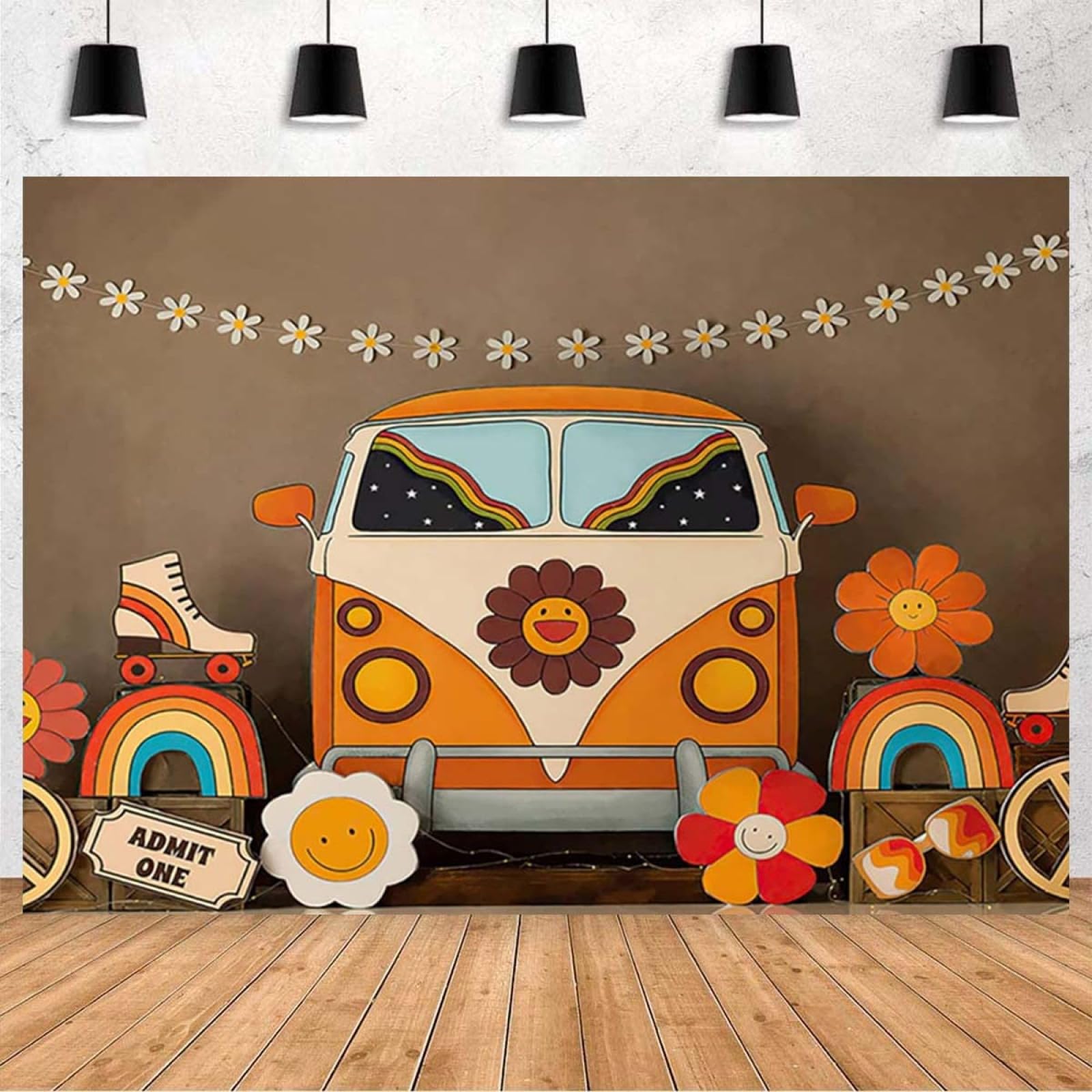 XUNJIN NO.01 Groovy Cake Smash Photo Backdrop for Sunflower Boho Rainbow Boy Girl 1st Birthday Background One Groovy Happy Birthday Backdrop Baby