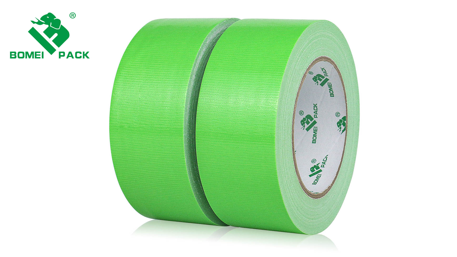 Image of BOMEI PACK Green Duct Tape, Heavy Duty Strong Industrial Grade Color Duct Tape 9.0 mil x 1.88inch x 30yds for Packing and Repairing (Pack of 2)