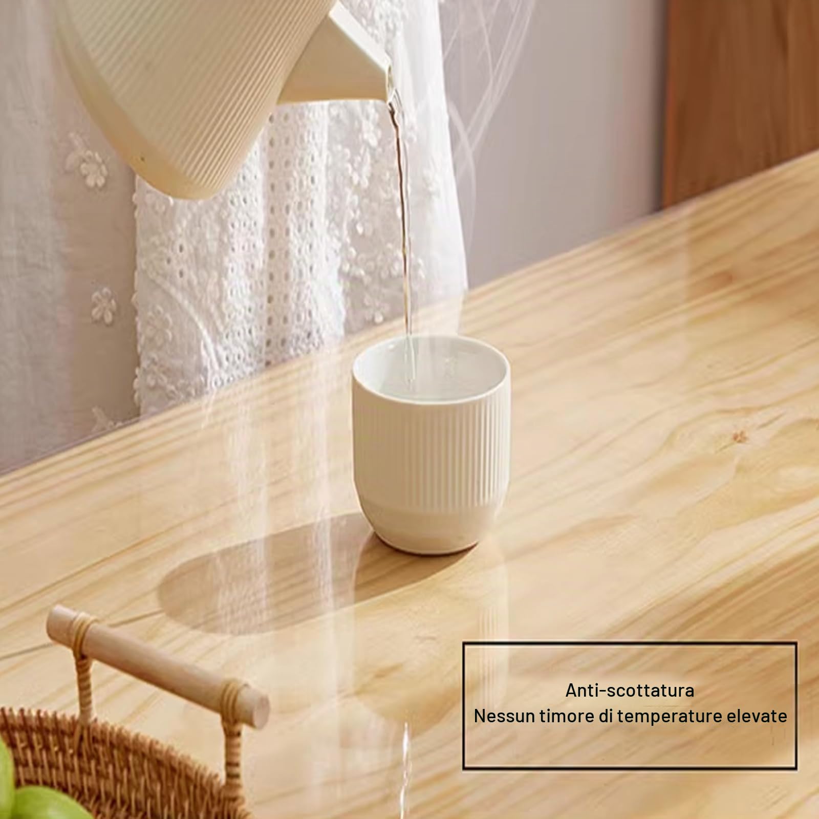 Tovaglia Trasparente in PVC 3mm - Rettangolare Protettiva con Smusso a 65°, Protezione Tavolo Resistente al Calore da Scrivania Impermeabile e Antiolio (75x120cm/30x47in)