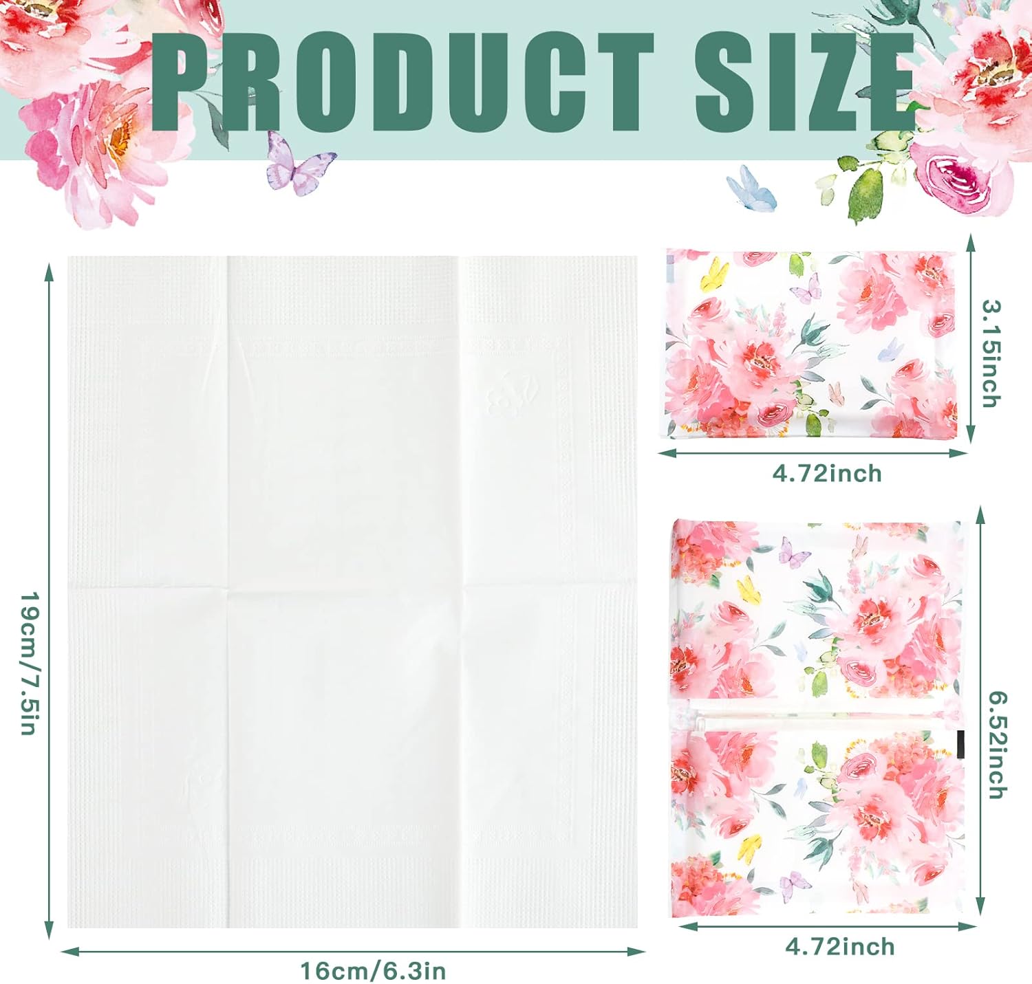 Geyee 50 Packs Tissue Travel Size Facial Paper Napkins Travel Packs Disposable Pocket Tissues for Wedding Guest Traveling School Purse Home Supplies, 500 Sheets 3 Ply(Spring Floral) - Image 2