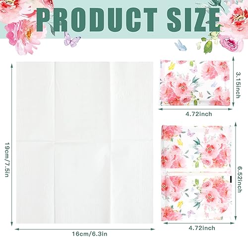 Miniatura 96 de Geyee Paquete de 50 paquetes de pañuelos faciales de viaje, pañuelos desechables de bolsillo para invitados de boda, viajes, bolsa escolar