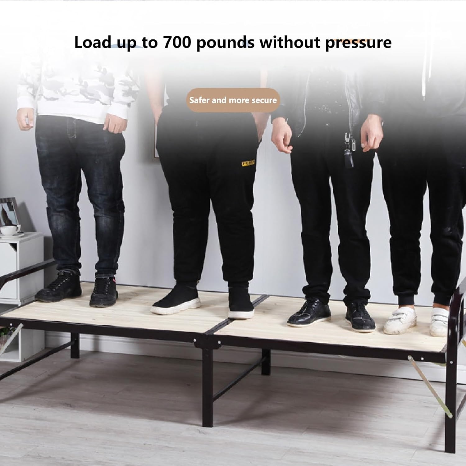 Camping Cots for Adults Heavy 34 in Sturdy Steel Frame with Solid Wood Slats, Easy Fold & Unfold, 700lb Capacity, Ideal for Office Nap or Outdoor Use(200 * 80cm),200 * 80CM