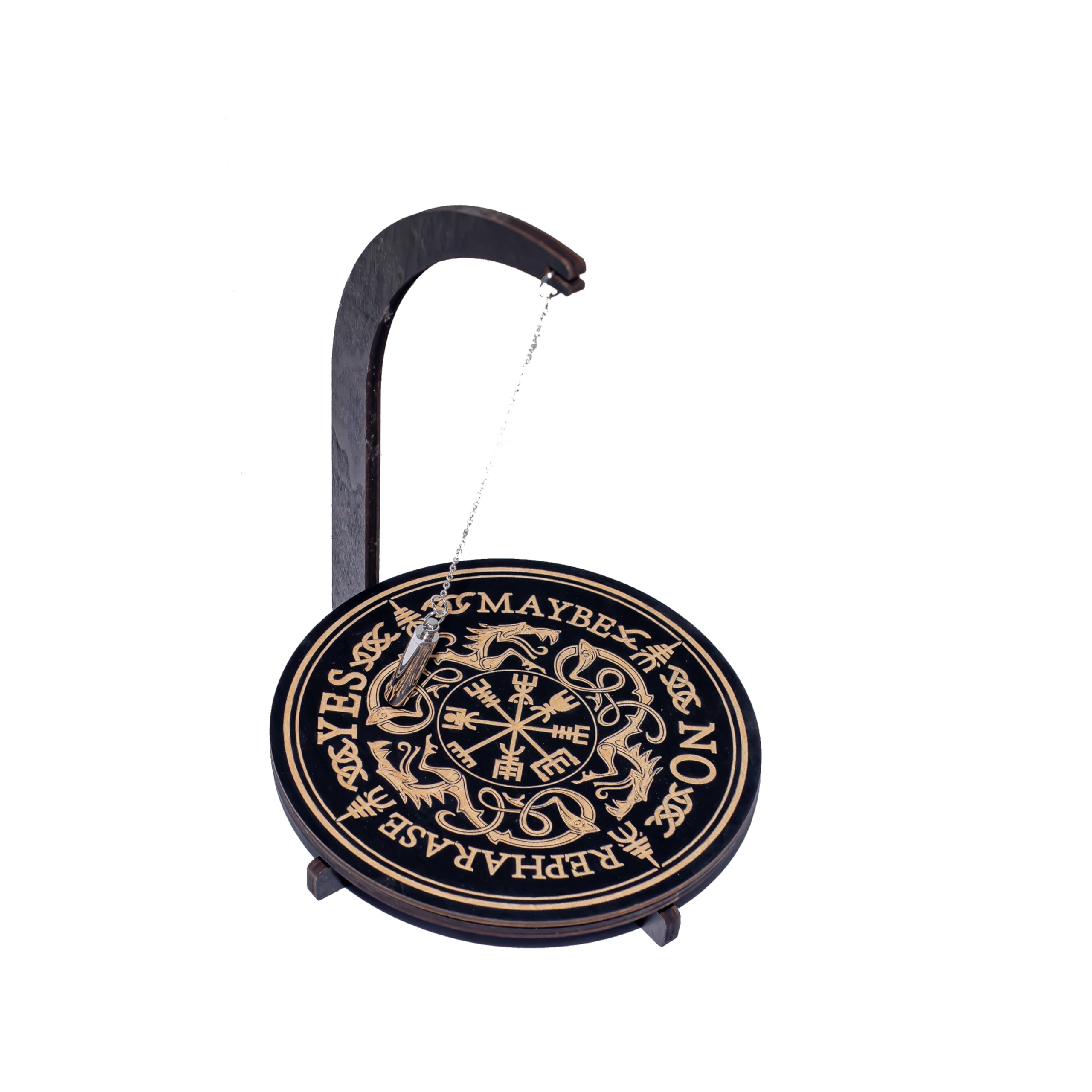 YIVFOX Mysterious & Divination Pendulum Stand Magnet (4 Patterns Total) - 24x8.5x7 Inch Magnetic Spiritual Decision Making Tool (Nordic Dragon Darring Stand)