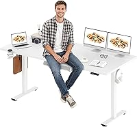 Vista 37 de SANODESK - Escritorio eléctrico de pie de 60 x 24 pulgadas, escritorio integral de altura ajustable, con controlador de 6 botones, escritorio