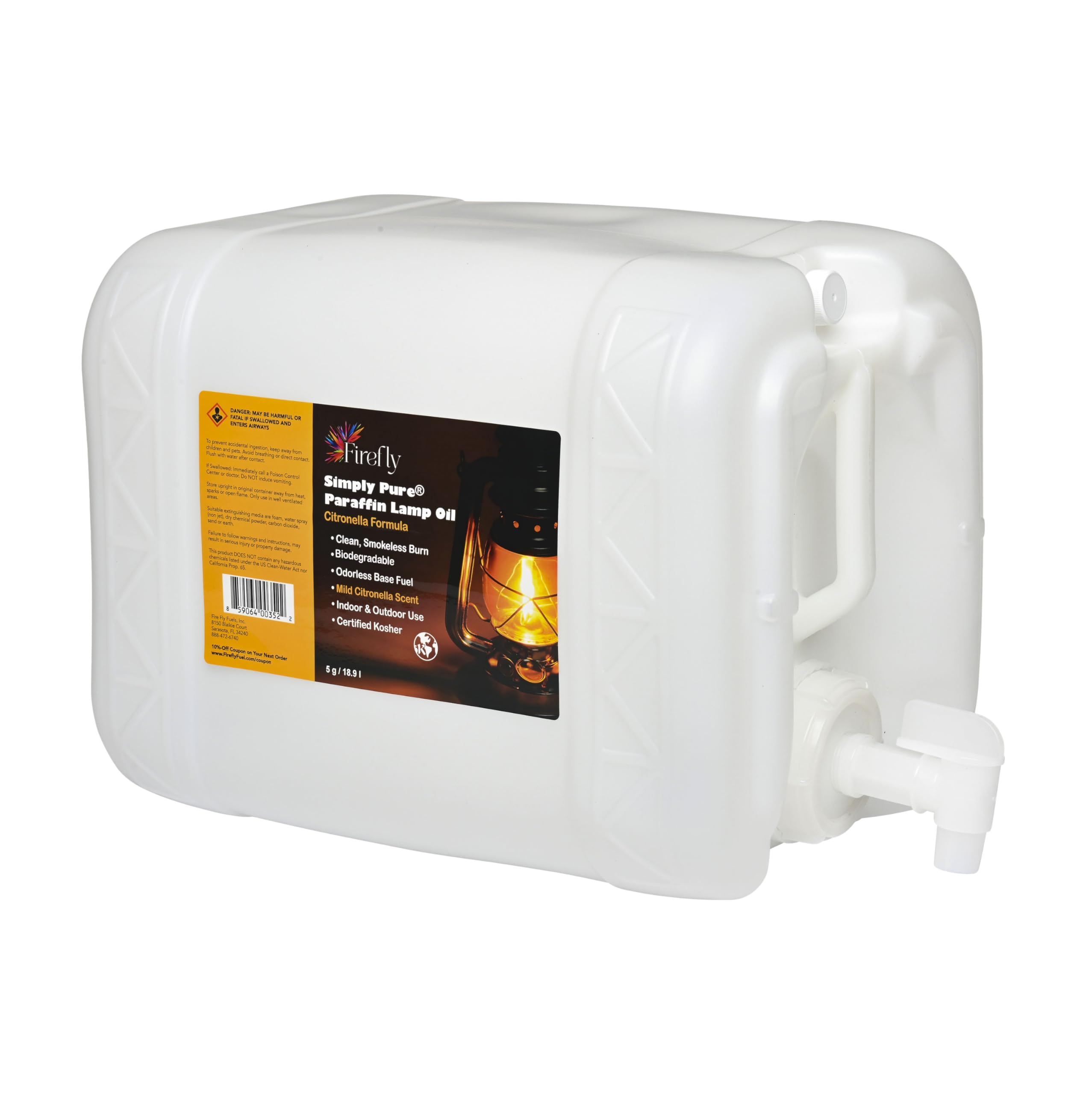 Firefly - Paraffin Lamp Oil 5 Gal - Smokeless Odorless Indoor