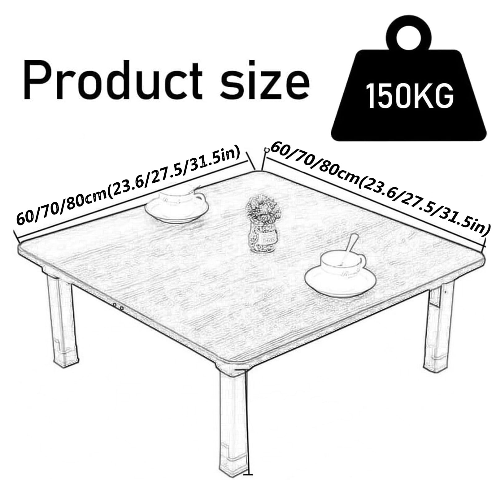 Mesa plegable cuadrada compacta, mesa de centro multiusos, escritorio de estudio y mesa de comedor pequeña para dormitorio o sala de té, diseño elegante y funcional